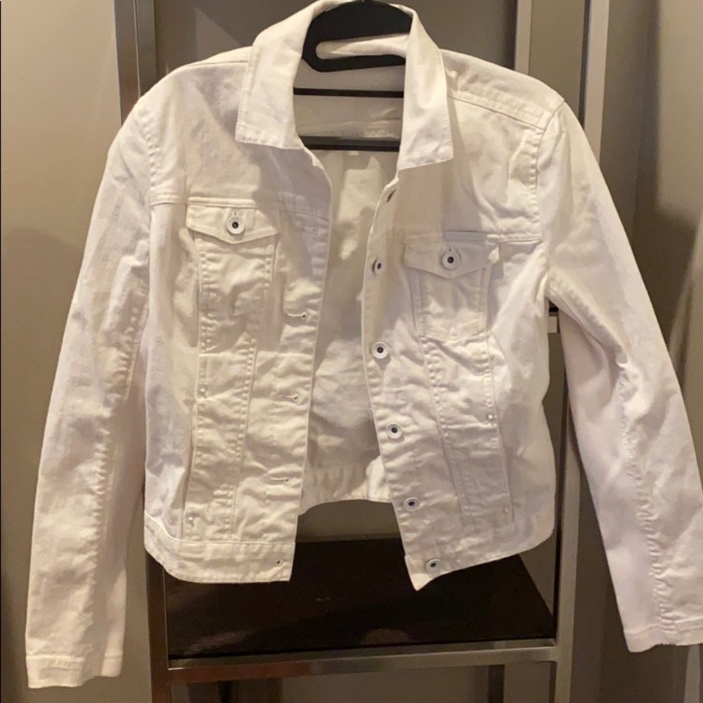 Armani Exchange white jean jacket